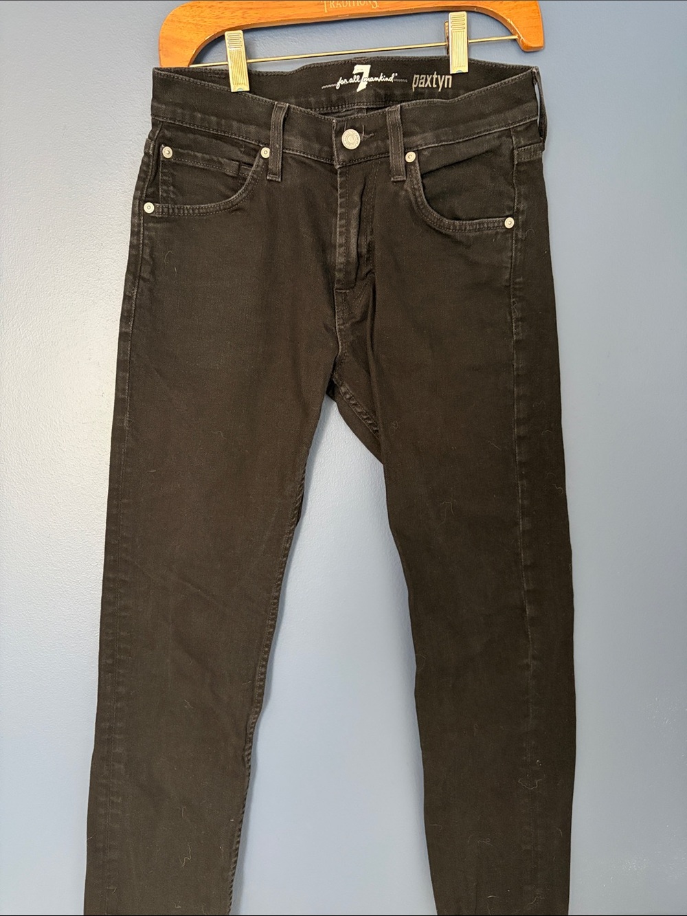 7 For All Mankind Men's Slim Black Jeans - Paxton